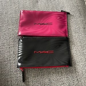 Mac red and black cosmetic bag